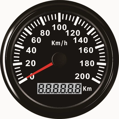 Gps Speedometer and Odometer, Universal for: automobile instrument - black-frame-black-bottom-0-200kmh