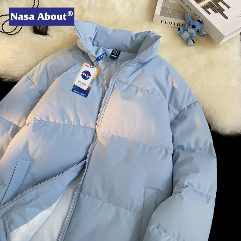 La NASA anti-temporada abrigo de algodón acolchado falso de dos piezas con capucha Jinjiang abrigo de algodón acolchado para hombres y mujeres mismo invierno engrosado abrigo de pan abrigo de algodón acolchado