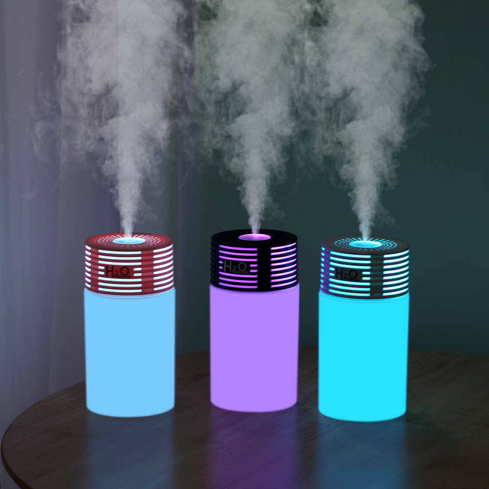 Nuevo humidificador creativo con luz y sombra para dormitorio, escritorio, USB, pequeño, para el hogar, gran volumen de vapor, humidificador para coche, transfronterizo