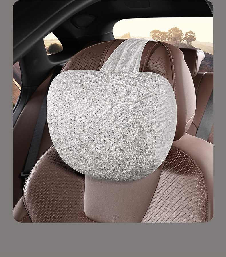 Car Headrest Vertical Binding Punching Breathable Car Headrest Soft Plaid Headrest Factory Direct Dropshipping
