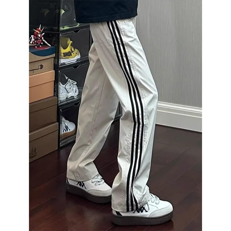 American-Style Three-Stripe Men's Summer Thin Quick-Dry Sports Pants Trendy Straight Casual Outdoor Long Pants