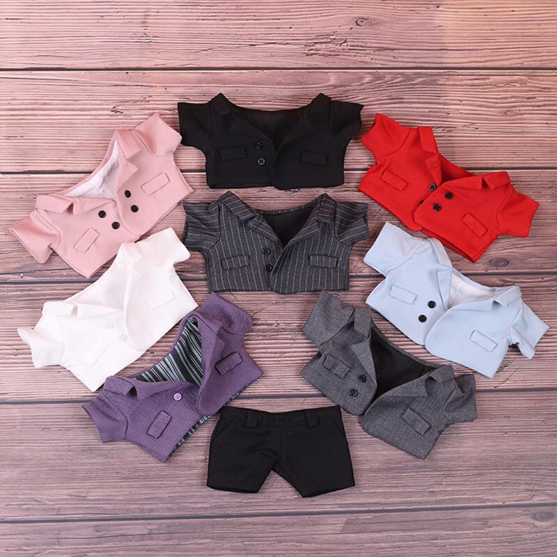 20cm Cotton Doll Clothes Suit: Vest, Trousers, Shirt, Tie Set 15cm Cotton Doll Clothes