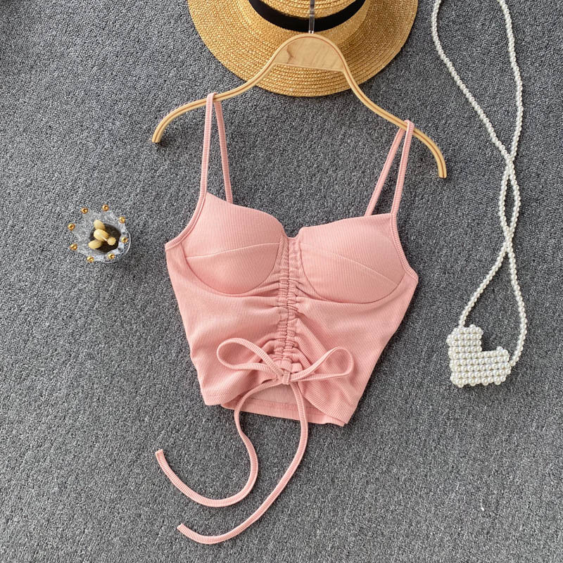 77g Weight Cotton, Rib Fabrics Fabric Type Short Top Length Vest Tops Type Holiday, Daily, Selfie Occasion Strap Neckline Slim Fit Type Solid Color Pattern Summer Season Women's Gender Casual, Elegant, Streetwear Style Wholesale Women's Casual Elegant Streetwear Solid Color Tank Tops 6