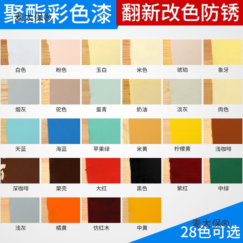 古象聚氨酯彩色685油漆油性木器漆清漆白漆双组份家具翻新麦太保