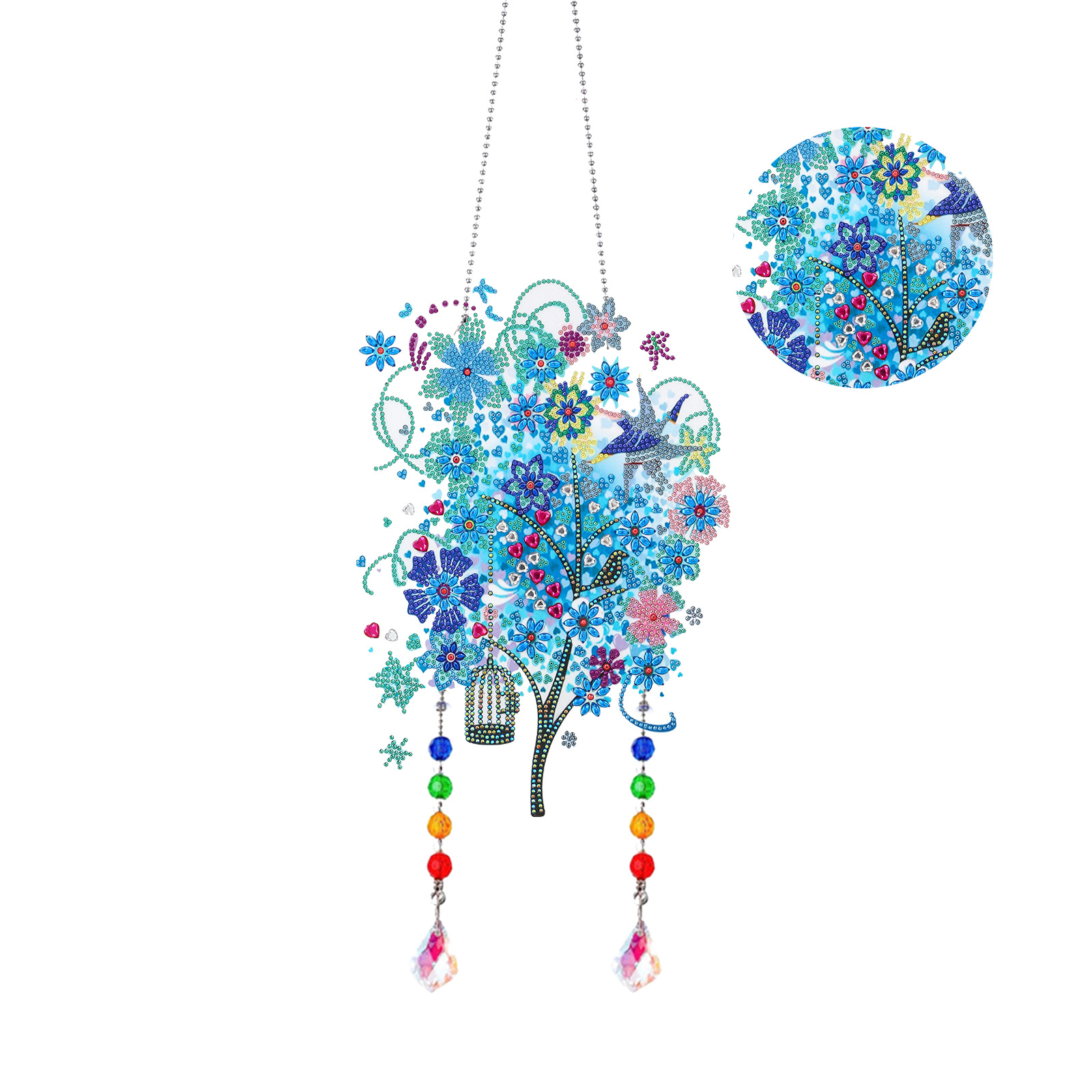 Diamante pintura Amazon transfronteriza DIY adornos de Navidad marca llena de diamantes 5d cristal mariposa diamante pintura viento carillones Decoración