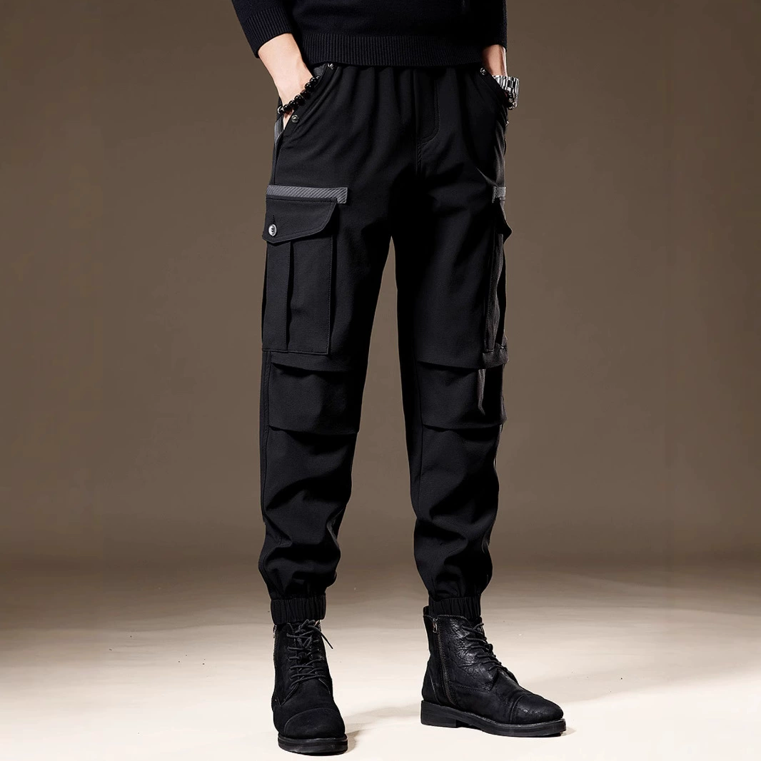 Демисезонные спортивные брюки‑джоггеры oversize для отдыха, эластичные манжеты, чёрные/коричневые