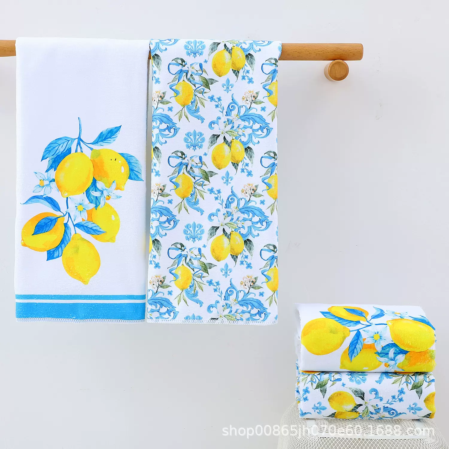 代贴条码入仓 希音 多多数码转印吸水超细纤维印花茶巾百洁布