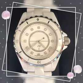 BV厂j12时尚小香风陶瓷镶钻石英情侣男女对表简约气质防水学生表