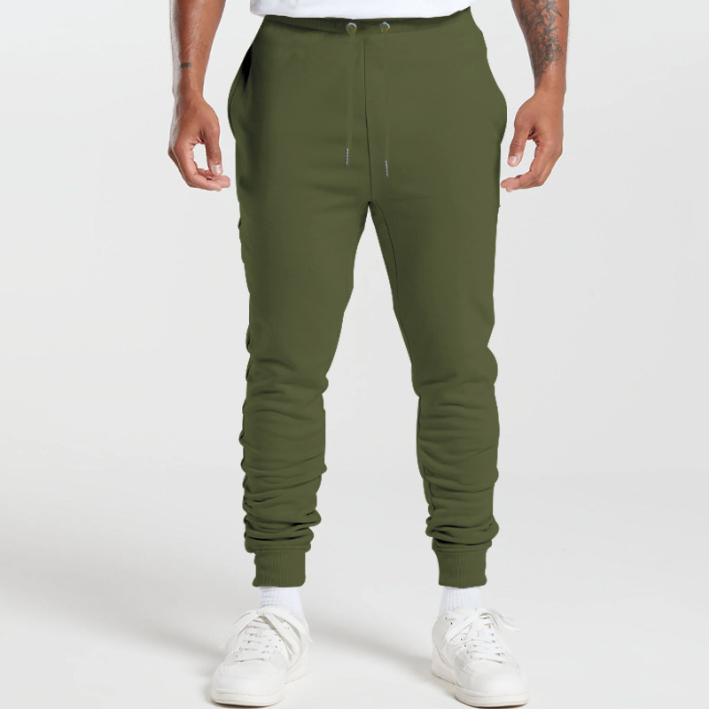 Pantalones casuales de los nuevos hombres de otoño transfronterizo personalidad europea y americana versátil color puro más el tamaño de encaje Delgado pantalones de los hombres
