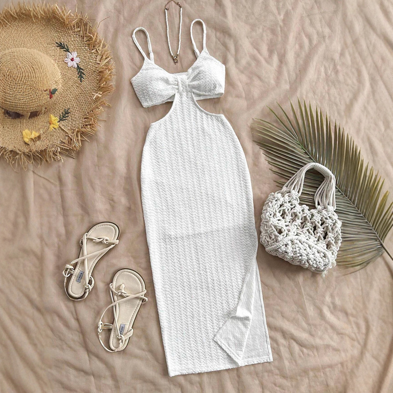 European and American Ins Wear Dress for Women 2025 Summer Pure Lust Hot Girl Waist Slimming Slim Suspender Long Skirt