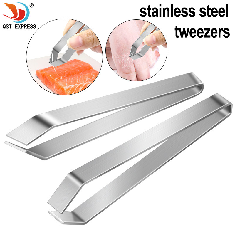 不锈钢鱼骨钳鱼刺夹拔毛器猪毛夹鸡毛鸭毛夹拔猪毛镊子家用小工具