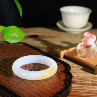 Jin Yutang Xinjiang Hotan Jade Collection Grade Sugar White Jade Bracelet Jade Gentle and Gentle