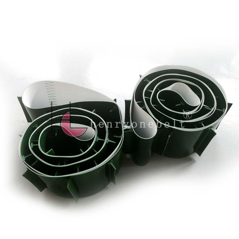 henryone工厂店绿色PVC挡板环形输送带提升机皮带传送带尺寸可订