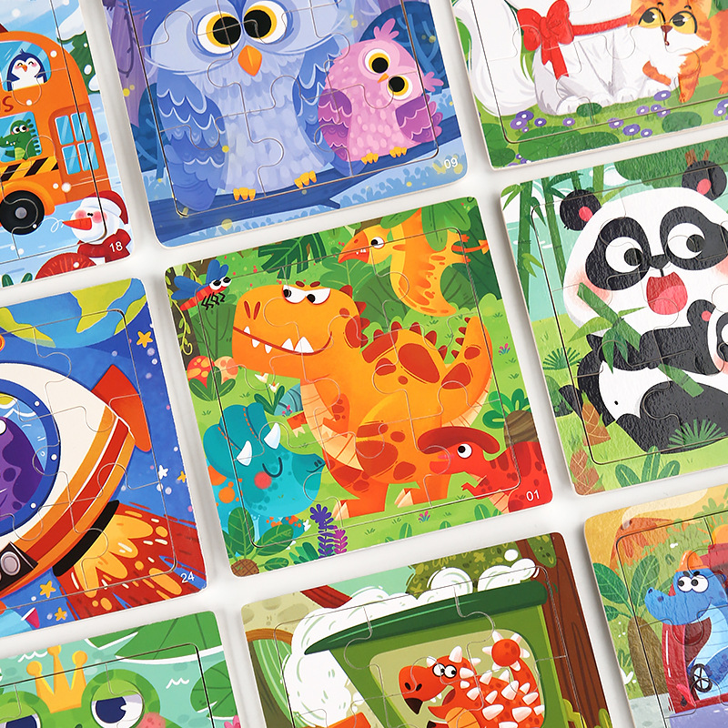 Rompecabezas de madera transfronterizo para niños juguetes educativos jardín de infantes educación temprana 9 piezas rompecabezas 3-6 rompecabezas de color cognitivo para bebés