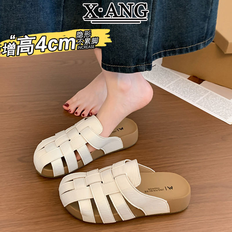 Genuine Leather Hand-Woven Birkenstock-Style Slip-On Mules for Women, Summer Outdoor Hollow-Out Slip-On Soft-Soled Mules Genuine Leather Hand-Woven Birkenstock-Style Slip-On Mules for Women, Summer Outdoor Hollow-Out Slip-On Soft-Soled Mules