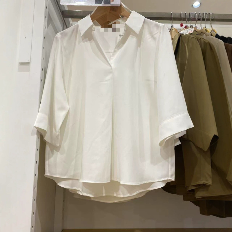 Women's Floral Half-Open Collar Shirt/7/8 Sleeve Shirt Air Conditioning Shirt 25 New Style Shirt for Women 479073 479074 Women's Floral Half-Open Collar Shirt/7/8 Sleeve Shirt Air Conditioning Shirt 25 New Style Shirt for Women 479073 479074