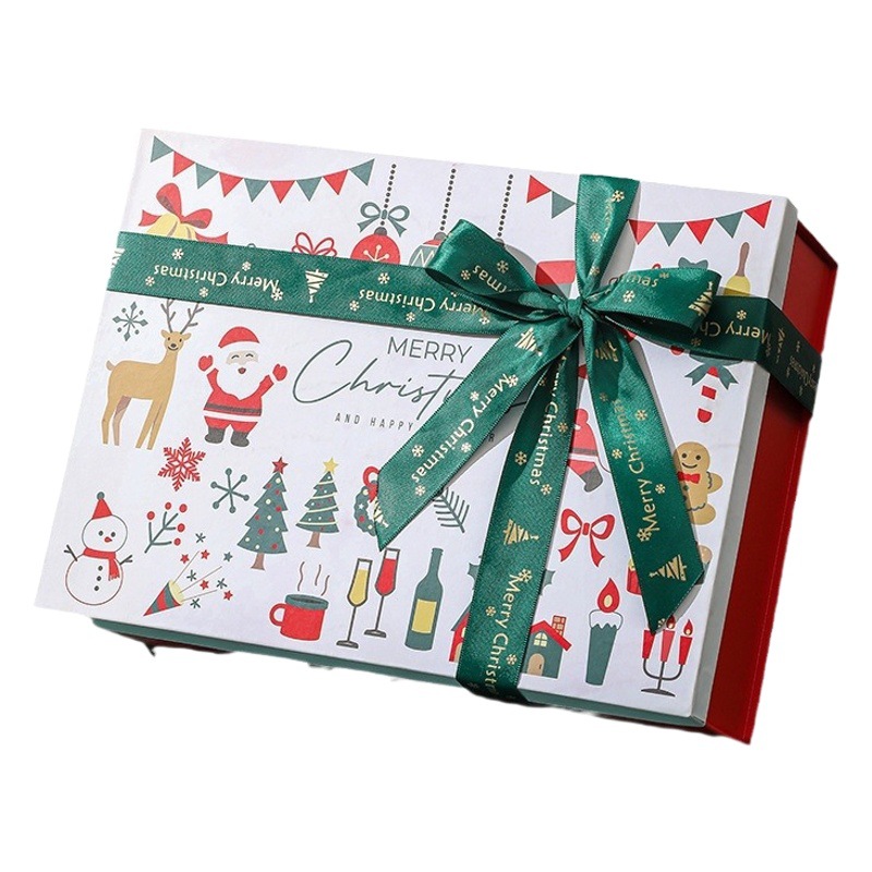 Embalaje de caja de regalo de Navidad Nochebuena caja de regalo avanzada tapa plegable bufanda creativa caja de regalo grande caja vacía