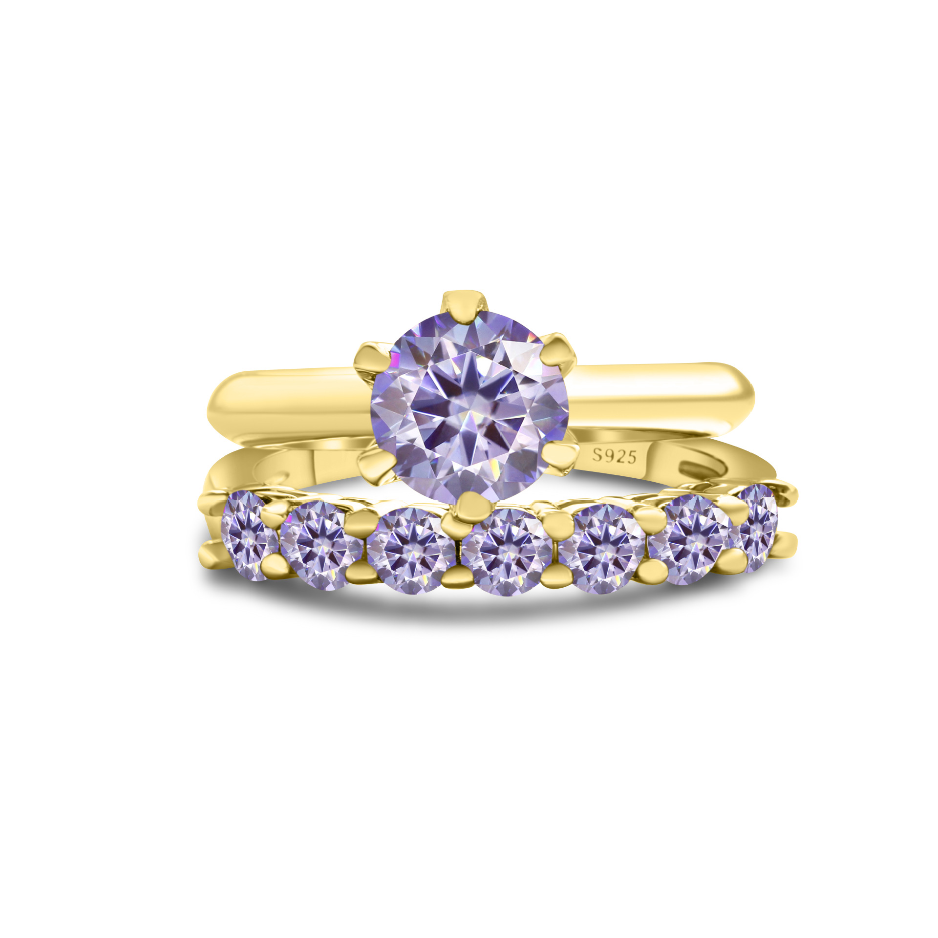 1.7CT anillo de piedra de moissanita oro S925 plata de moissanita conjunto con certificado GRA