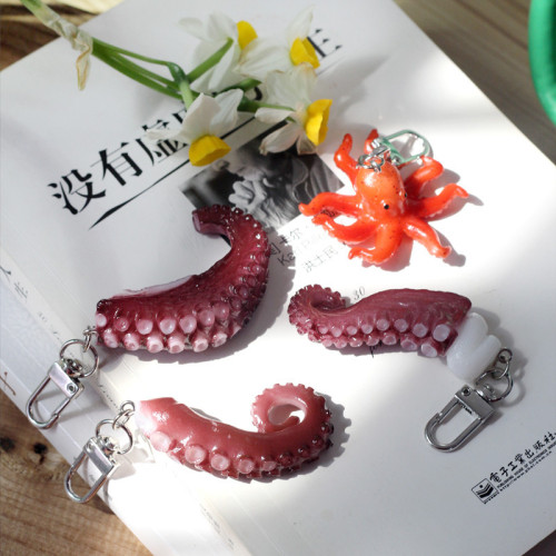 Simulation PVC food gift play creative octopus claw octopus model student small wholesale key ring buckle pendant decoration