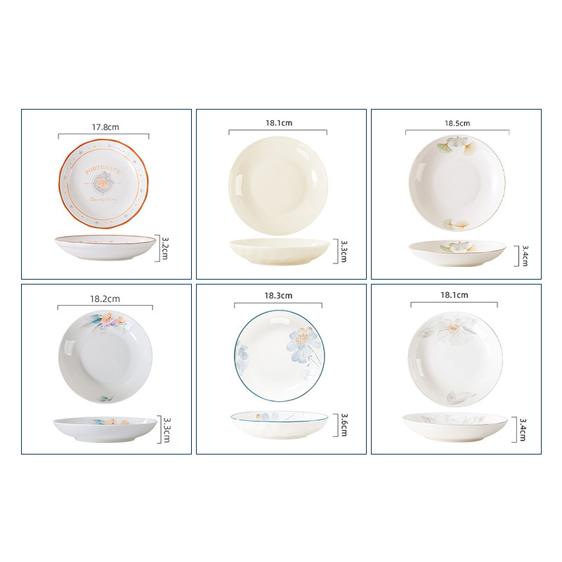 [Platos de 7 pulgadas] [Fábrica de origen] Plato doméstico de platos de cerámica de alto valor