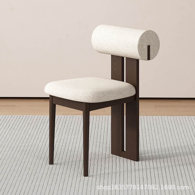 Silla de comedor de madera maciza medieval francesa retro silla de respaldo doméstica diseñador nórdico silla de hipopótamo casual fábrica de origen