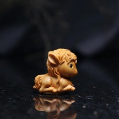 十二生肖馬崖柏雕刻木質工藝品手把件可愛小動物景區禮品家居擺件