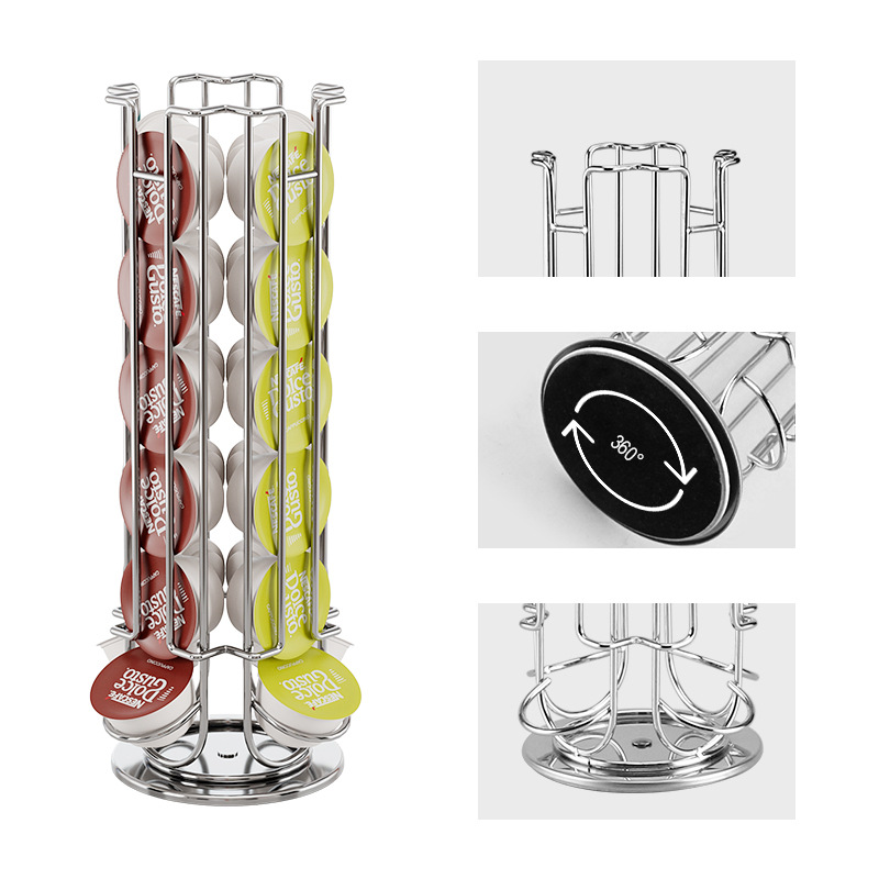 Exhibidor Multifuncional de Venta Caliente Transfronterizo, Estante de Almacenamiento Multifuncional, Exhibidor Giratorio de Cápsulas de Café Nestlé