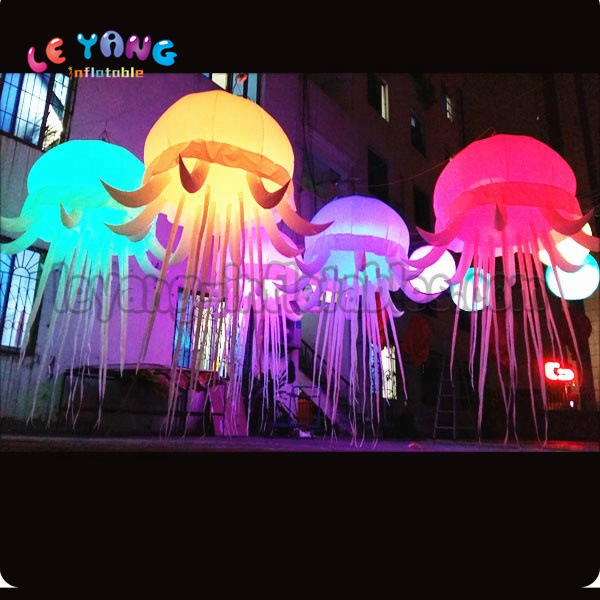 充气发光水母悬挂LED灯光气模氛围装饰气模酒吧中庭广告美陈道具