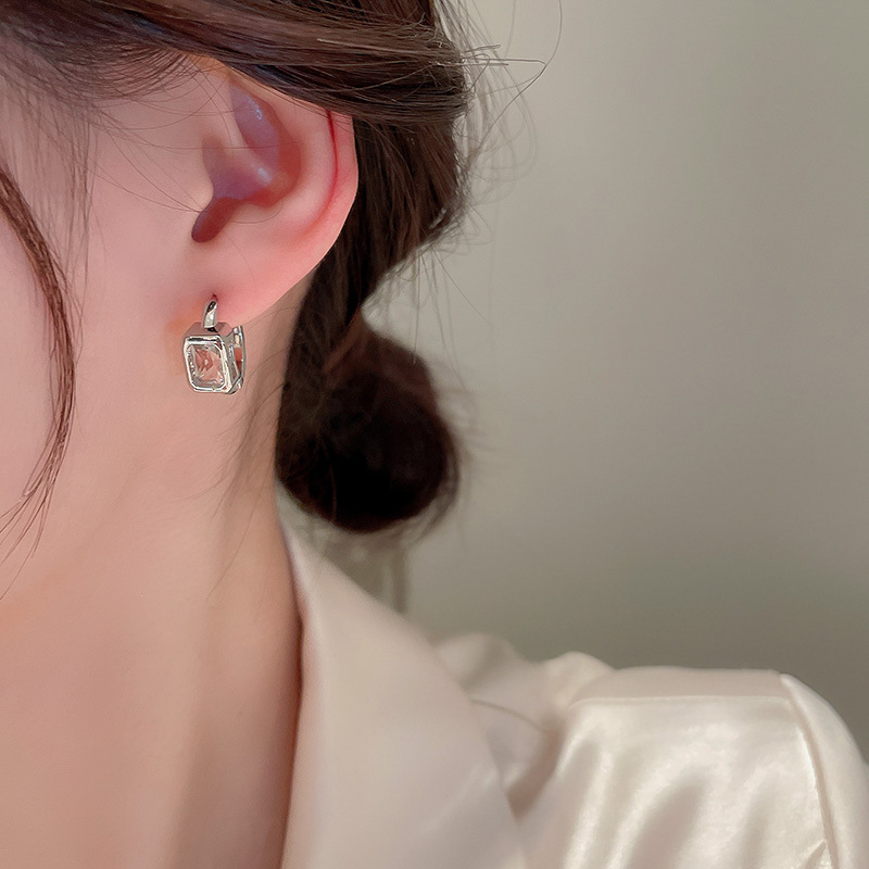 C Shape, Heart Shape Pattern Wholesale Jewelry Retro C Shape Heart Shape Alloy Zircon Inlay Earrings