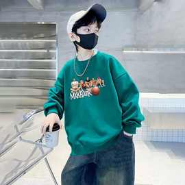 男童卫衣长袖秋装学生印花新款中大童春秋季韩版帅气男孩上衣潮