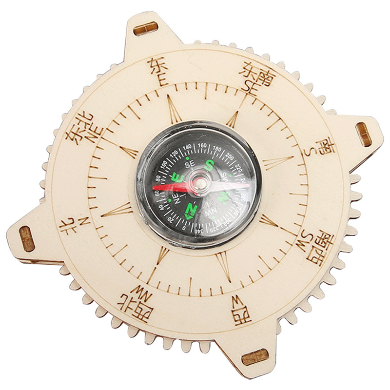 Los niños hechos a sí mismos brújula Escuela Primaria estudiante de Ciencia y Tecnología pequeña producción experimento científico material didáctico ayuda manual tarea paquete de material de bricolaje