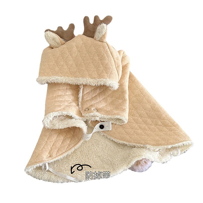 면 더블 레이어 따뜻한 작은 엘크 판초 코트 애완 동물 고양이 개 FA DOU SCHANERY KOJI TEDDY 홈 옷 크리스마스