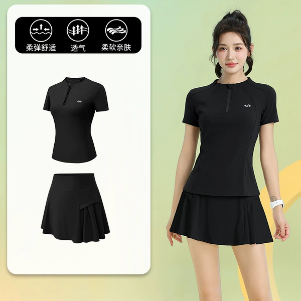 Black set, mini-skirt