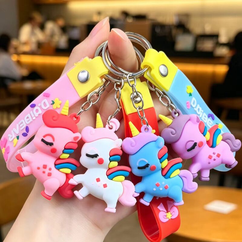 Cross-Border Cartoon Rainbow Unicorn Keychain Pony Pendant Student Couple Style Ornament Car Keychain Wholesale Cross-Border Cartoon Rainbow Unicorn Keychain Pony Pendant Student Couple Style Ornament Car Keychain Wholesale