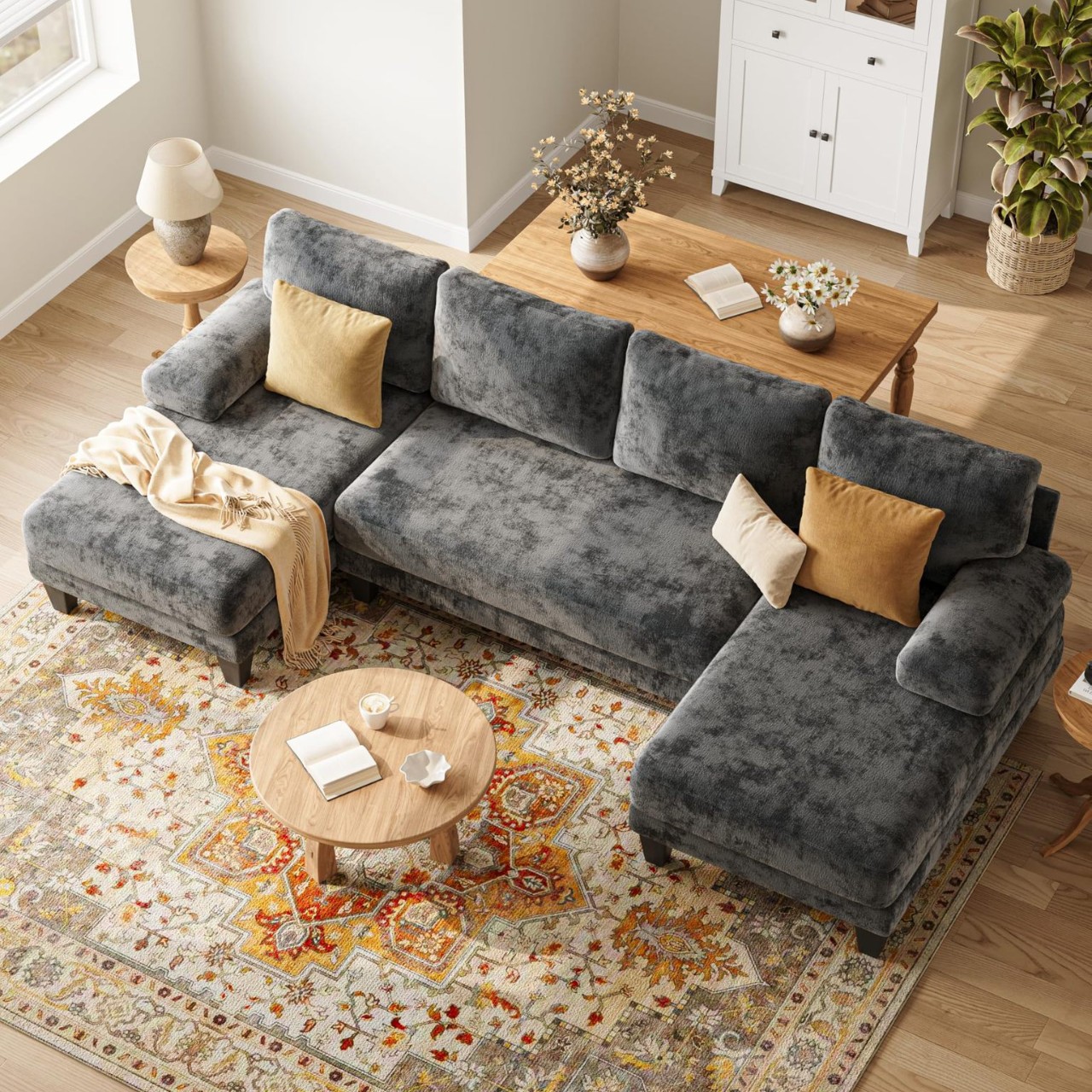 Amazon explosivo marco semi-compresible esponja sofá sala de estar en forma de U combinación sofá sillón doble sofá de apartamento