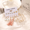 Earrings, advanced set, retro accessory, European style, suitable for import, high-quality style, boho style