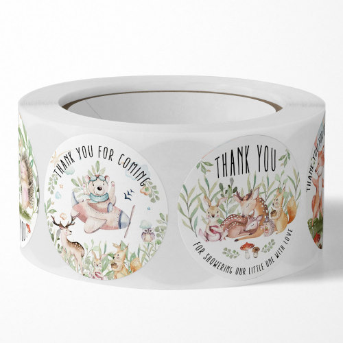 Round cartoon decorative label cute hand-painted animal sticker simple ins internet celebrity sealing sticker 500 stickers/roll