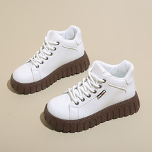 2024秋季新款短靴ins韩版小白鞋女学生厚底高帮休闲鞋皮鞋马丁靴