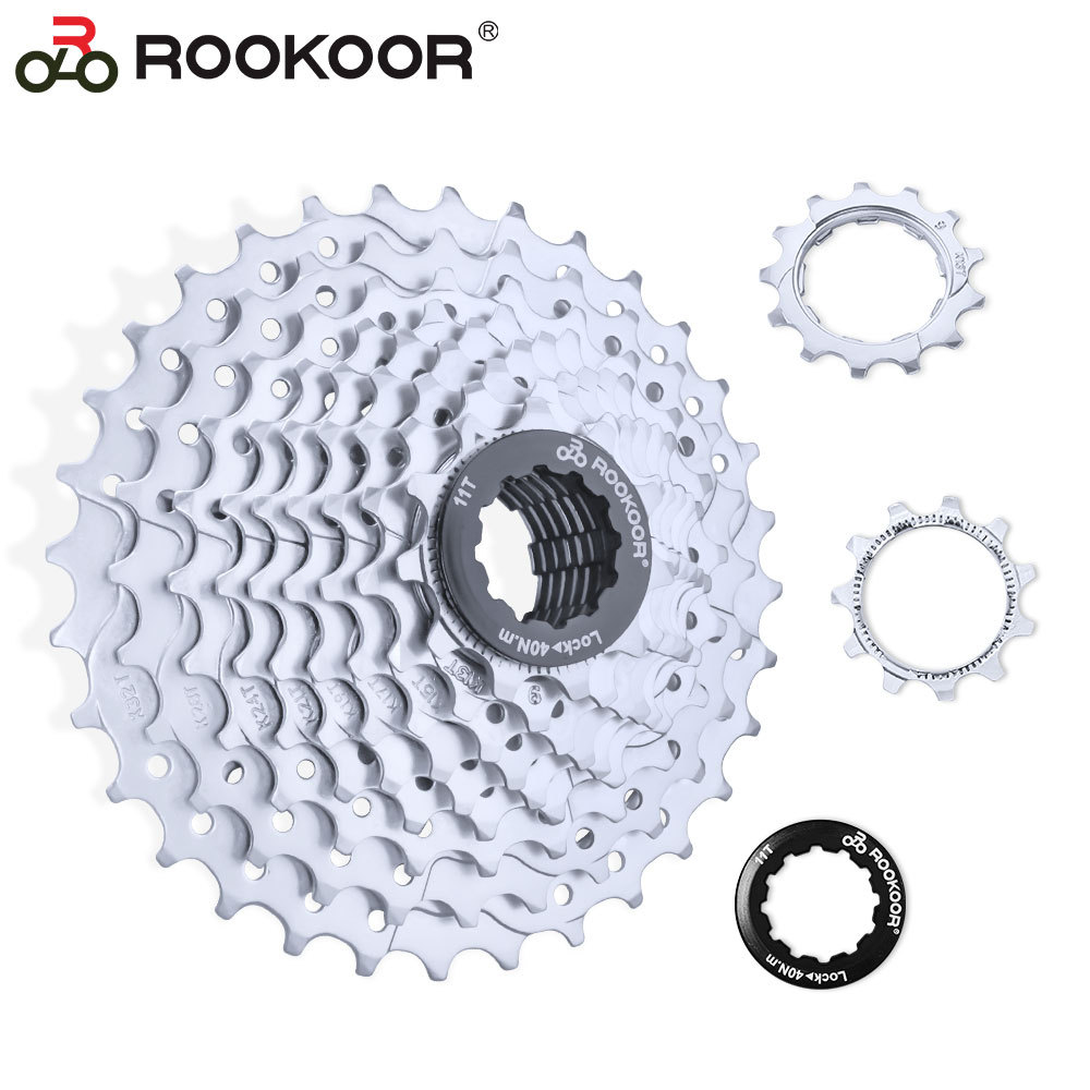 Rookoor 自行车飞轮 9速11-32T银色公路车卡式塔轮零配件齿轮批发