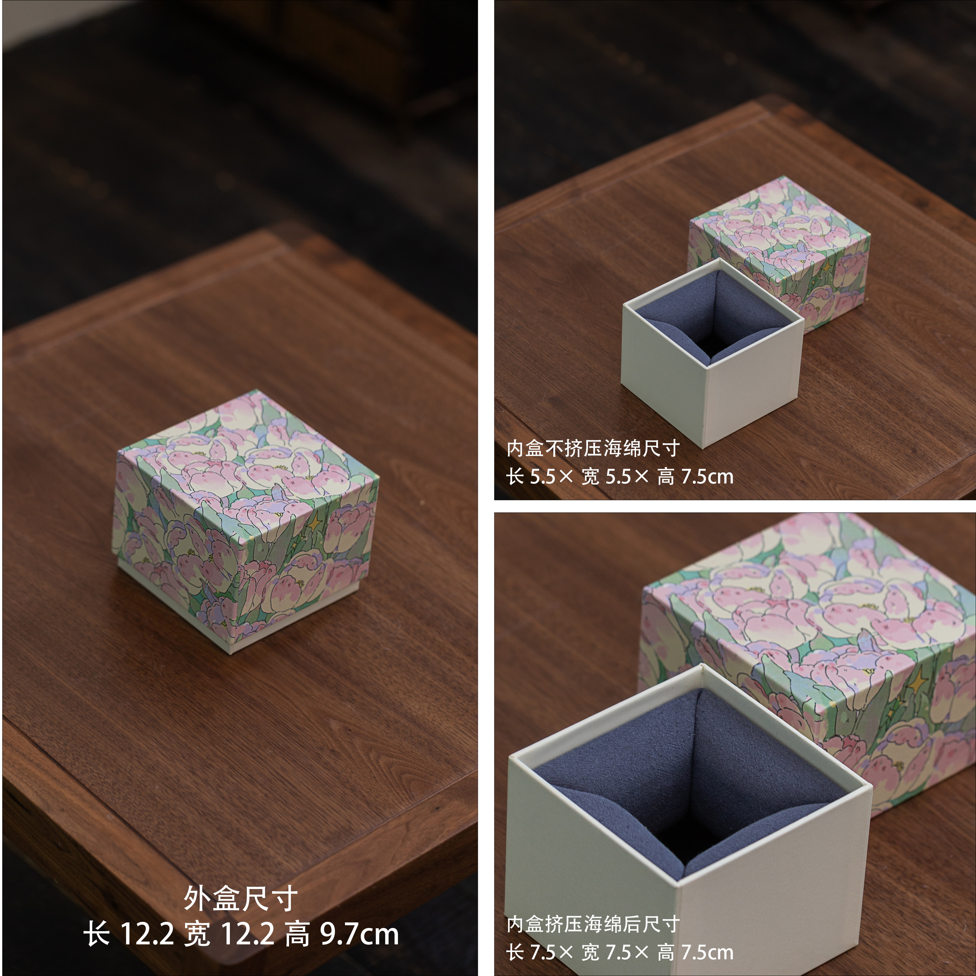 Regalo porcelana porcelana juegos antiguos construidos por paneles de plata tazas de té embalaje caja de regalo caja vacía