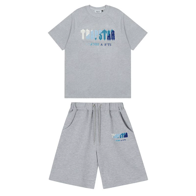 Лет towel with letters, футболка с коротким рукавом, шорты, брендовый набор для любимого, градиент, с вышивкой
