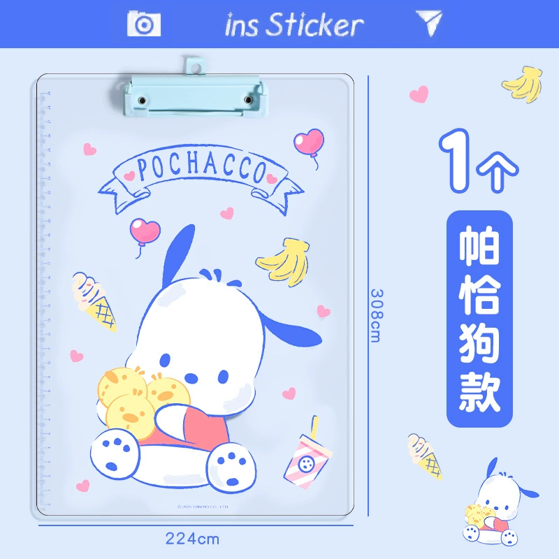 Прозрачная A4 папка-клипборд (Sanrio), мультяшные принты, акриловая школьная папка