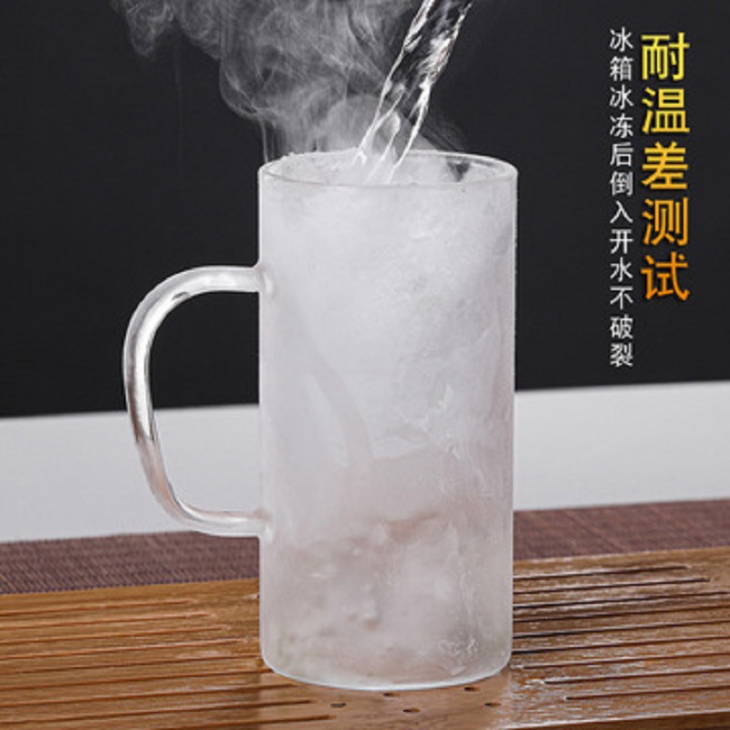 Venta al por mayor sin mango Guanshan taza de té de vidrio transparente con mango taza de agua doméstica taza de jugo flor taza de té taza de agua de vidrio