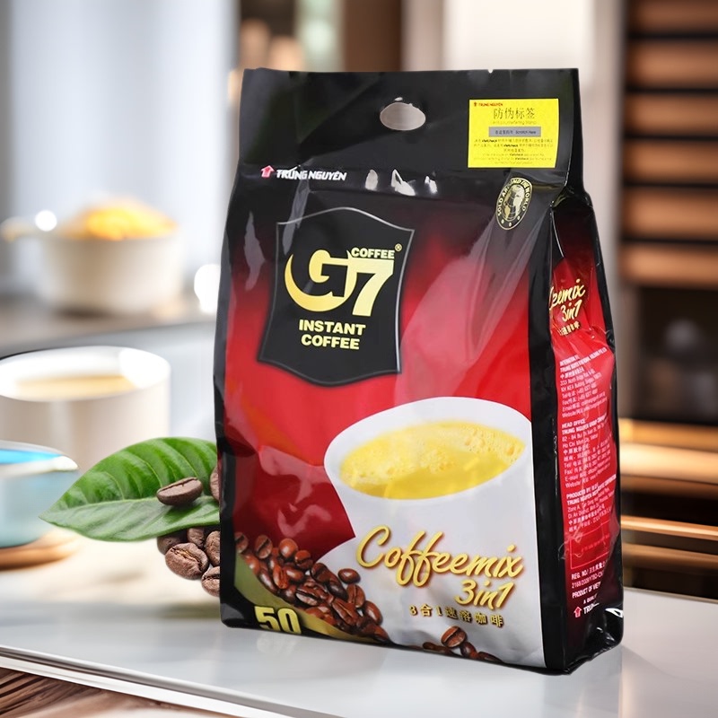 Vietnam Imported Zhongyuan G7 Instant Coffee Original Three-In-One Coffee 50 Packs 800g Bag Rich and Refreshing