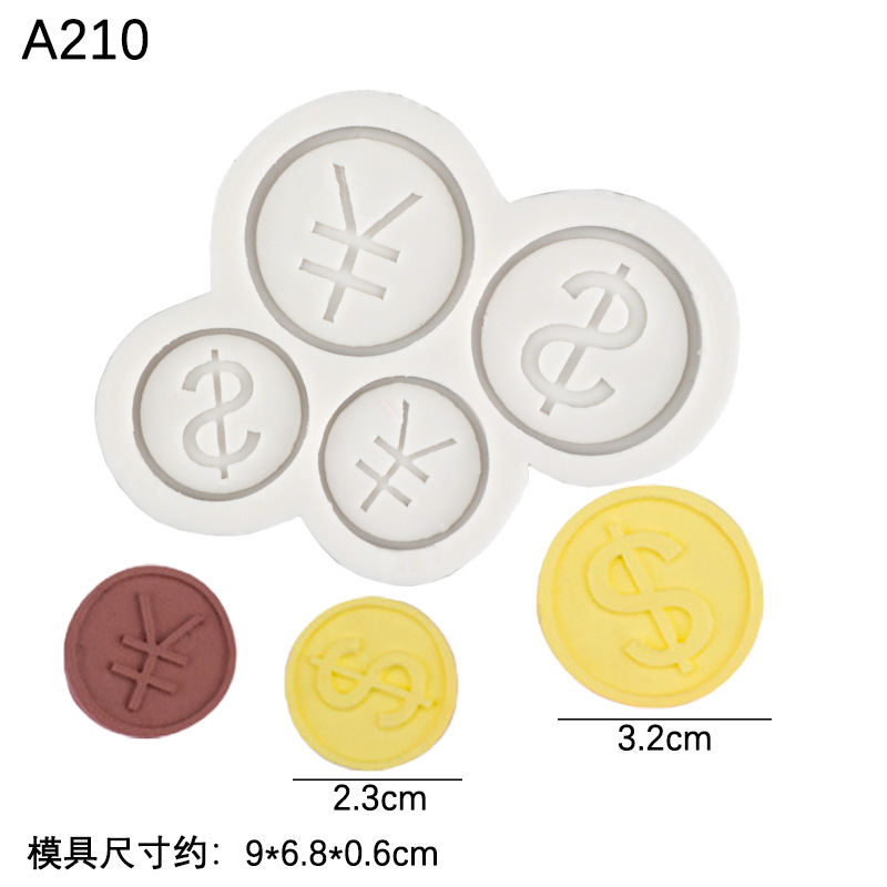 Bolsa de dinero multi-oro moneda símbolo modelado molde de silicona creativo horneado fondant pastel decoración arcilla suave cerámica molde image 9