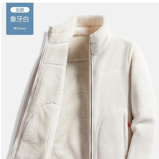 Couple's Fleece Coat Women's Coat Fleece Top Autumn and Winter Double-sided Wear Thickened Coral Fleece Sweater Cardigan Top