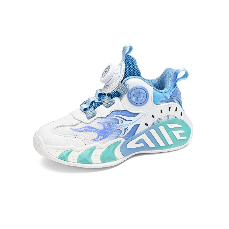 Primavera y verano calzado deportivo para niños niñas niño botón zapatos para correr malla transpirable zapatos casuales para niños grandes zapatos de baloncesto