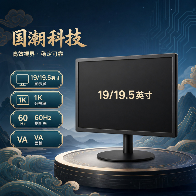 Computer monitor 19/19.5 inches 1K60Hz VA office and gaming compatible with bezel-less flat LCD display