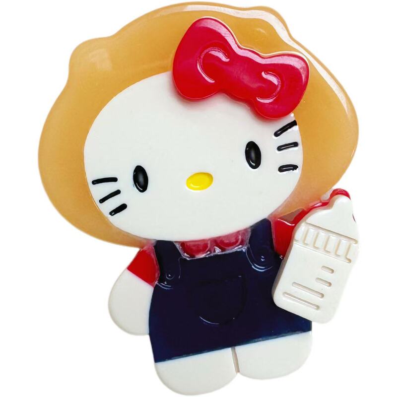 新款醋酸拼接卡通KT猫发夹高端边夹helloKitty猫可爱鸭嘴夹头饰|undefined