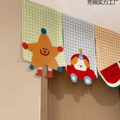 多巴胺门帘三角旗吊旗卧室入户门装饰隔断帘遮光空调挡风帘可爱